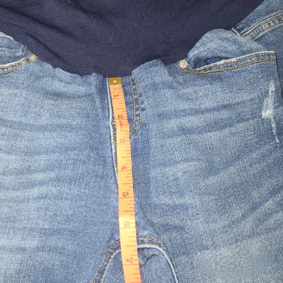 VIGOSS MATERNITY JEANS WOMEN 31 BLUE DENIM DISTRESSED BELLY SUPPORT WAIST - Picture 5 of 10